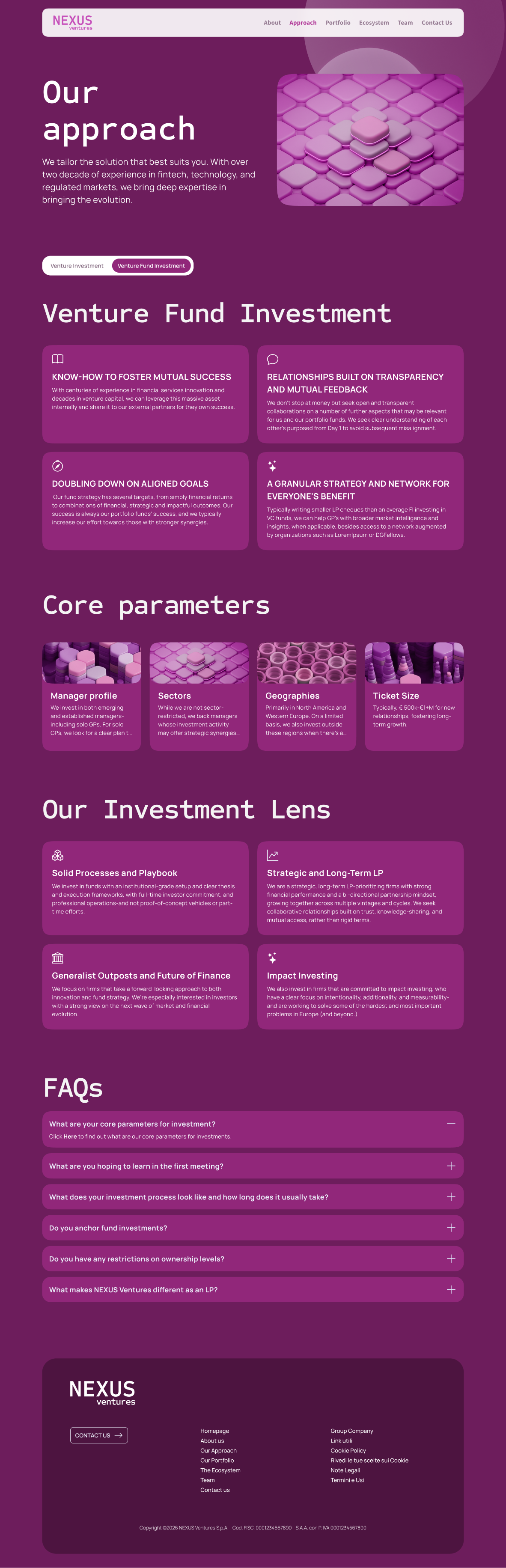 UI of the approach page.